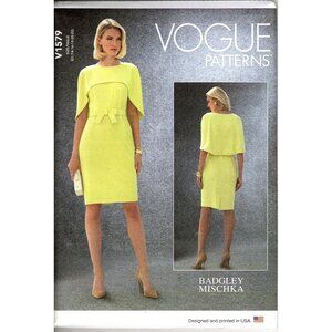 Vogue V1579 Misses 14 to 22 Designer Badgley Mischka Dress UNCUT Sewing Pattern
